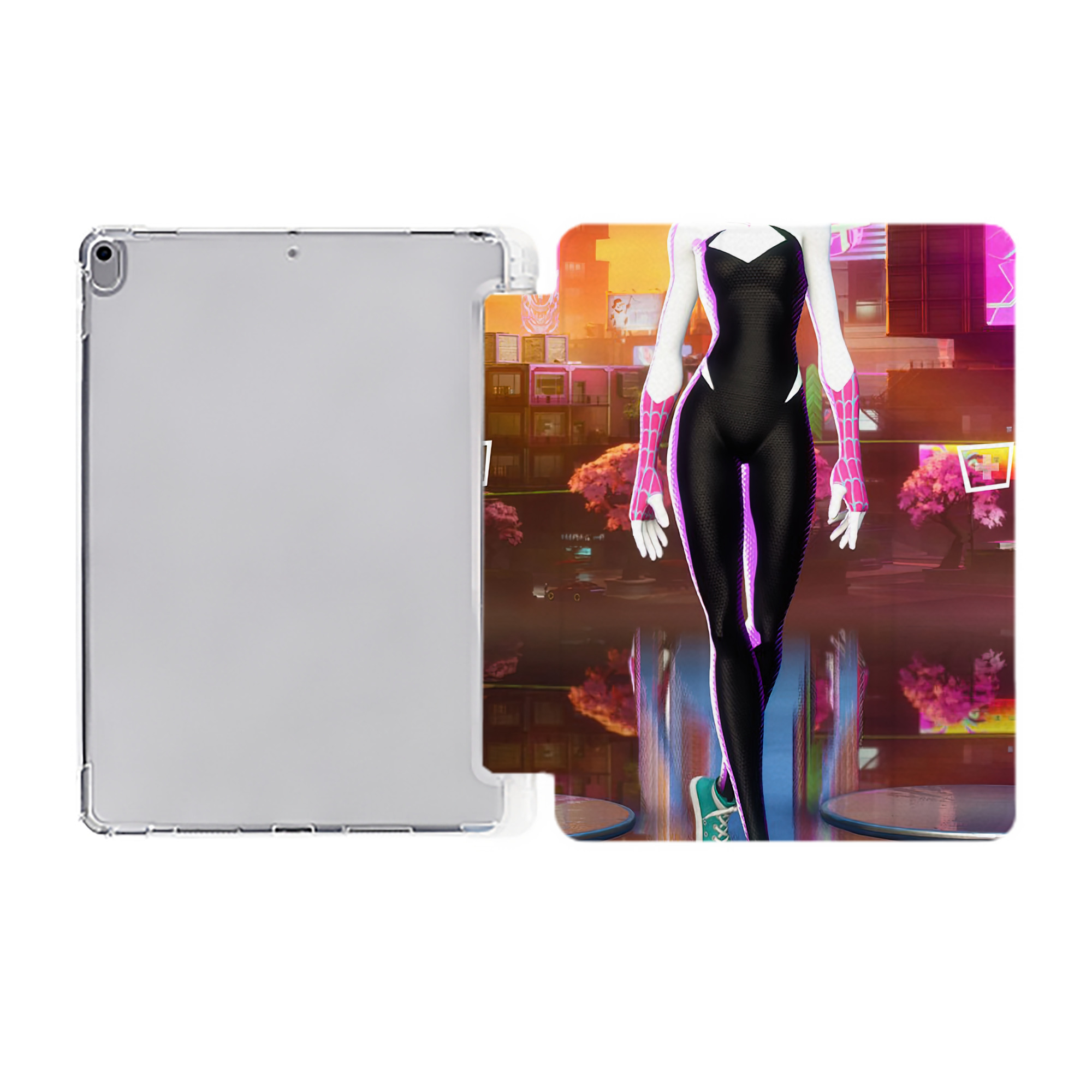 （画像用） Spider Man スパイダーマン IPad ケース ペン収納付き 三つ折りスタンド PUレザー×シリコン 対応機種9.5/10.5/10.9インチ